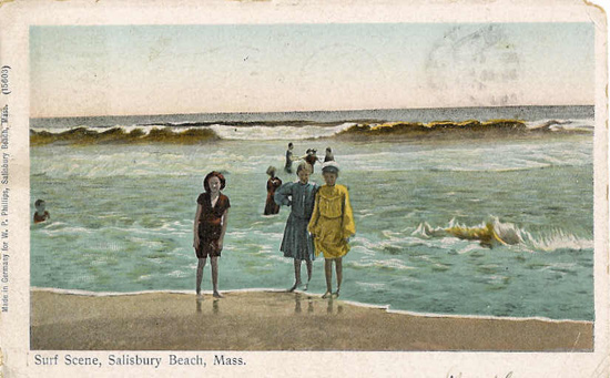 an old postcard of Salisbury Beach