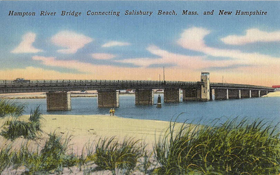 an old postcard showing the Hampton Bridge
